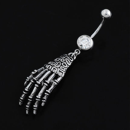 Women's Skeleton Hand Belly Button Ring - wnkrs
