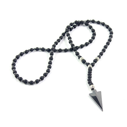 Matte Black Onyx Beaded Necklace - Wnkrs