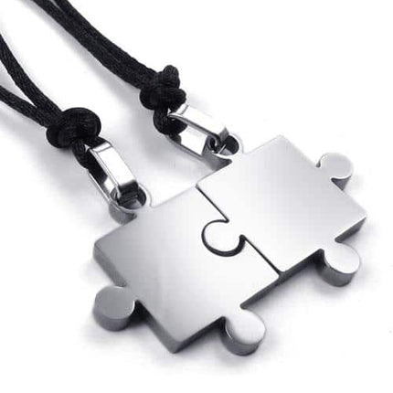 2 Pcs Puzzle Style Couple Pendants - wnkrs