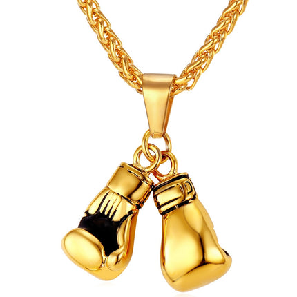 Boxing Gloves Design Steel Men's Pendant Necklace - Wnkrs