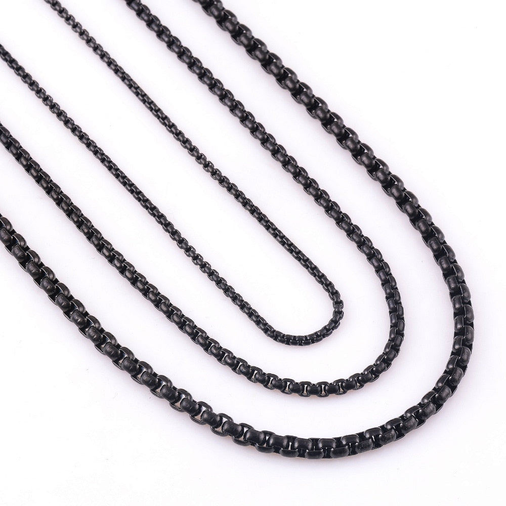 Men's Stainless Steel Black Necklace