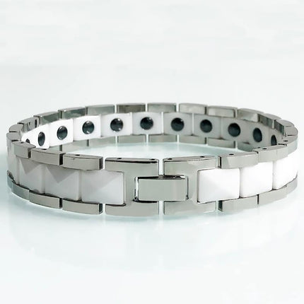 Men's Laconic Design Ceramic Magnetic Bracelet - Wnkrs