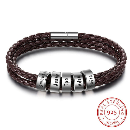 Men's PU Leather Personalized Bracelet - Wnkrs