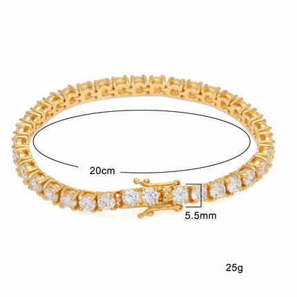 Men's Iced Out One Row Cubic Zirconia Stones Bracelets - Wnkrs