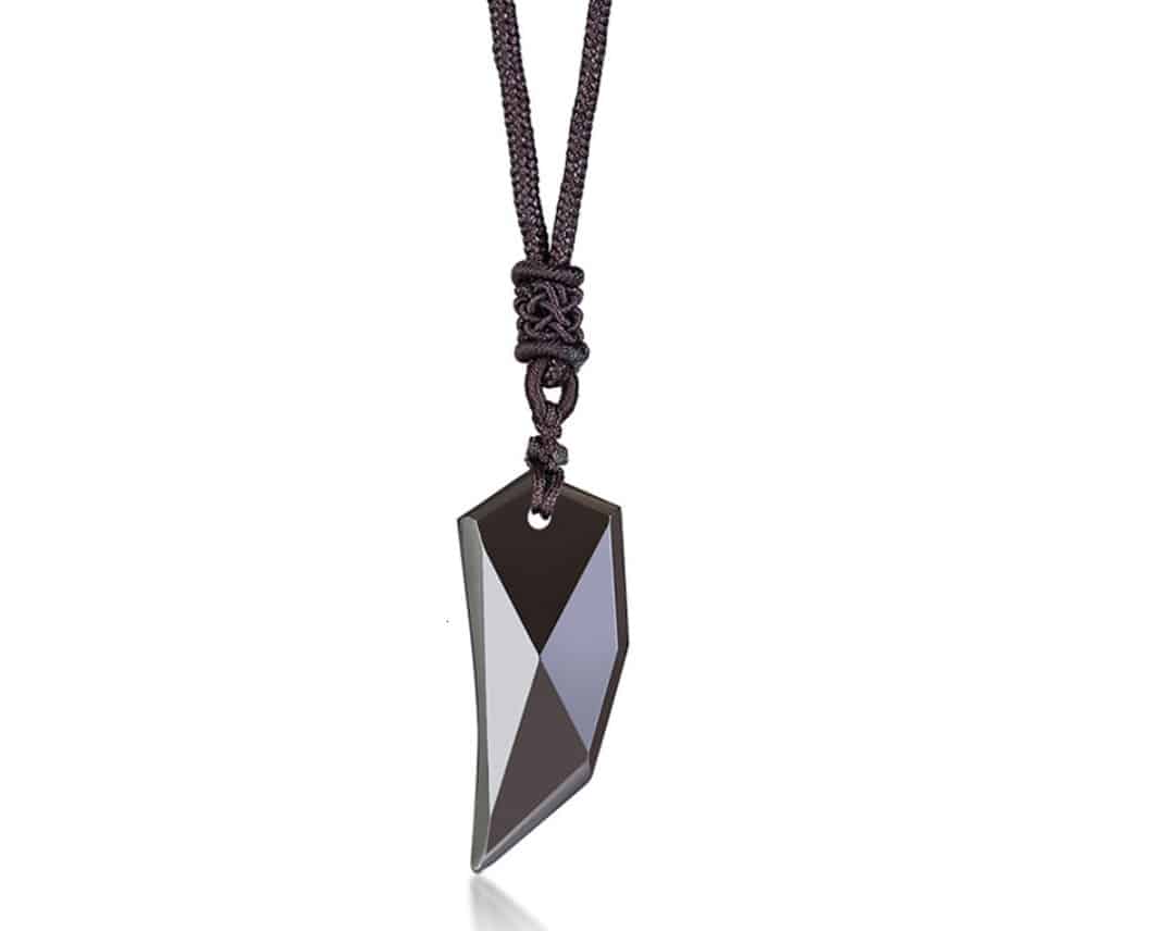 Men's Obsidian Fang Pendant Necklace