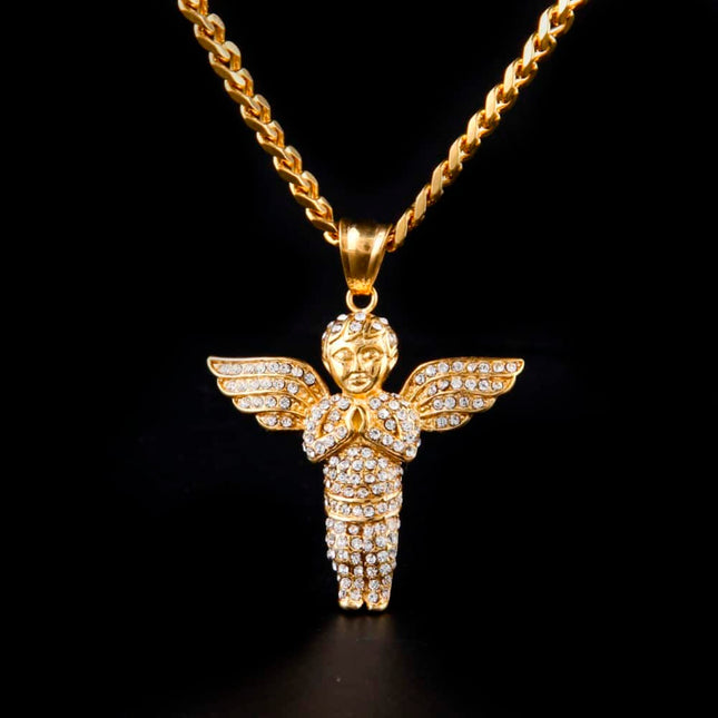 Men's Hip Hop Angel Shaped Pendant Necklaces - Wnkrs