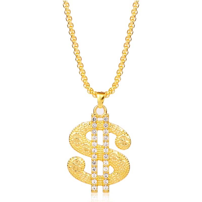 Hip Hop Dollar Sign Pendant Necklace