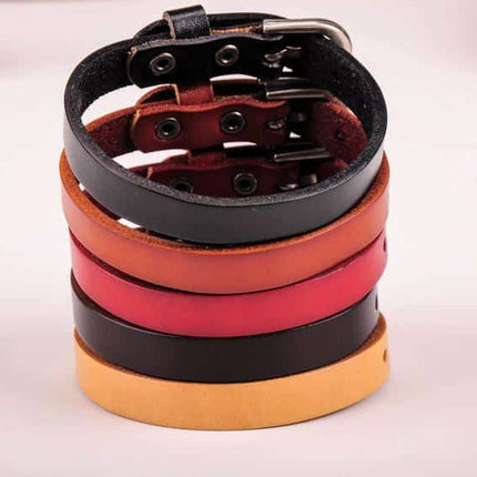 Adjustable Genuine Leather Unisex Bracelets 5 pcs Set - wnkrs