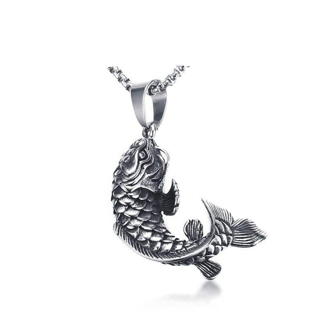 Classic Titanium Necklace with Fish Pendant - wnkrs