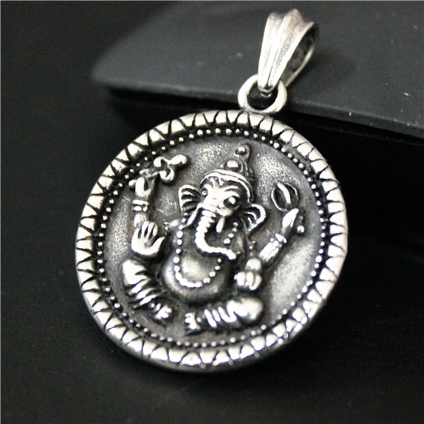 India Ganesha Silver Pendant for Men - wnkrs