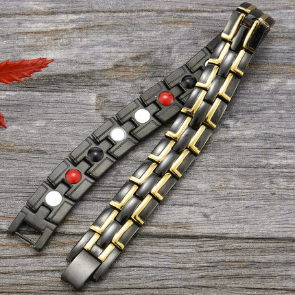 Men's Contrast Details Stainless Steel Magnetic Bracelet - Wnkrs