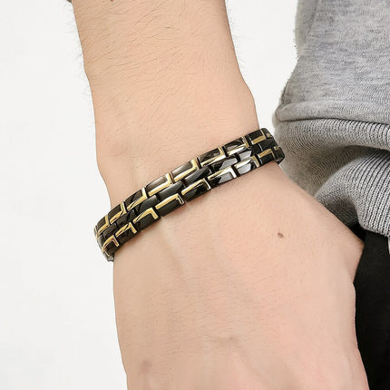 Men's Contrast Details Stainless Steel Magnetic Bracelet - Wnkrs