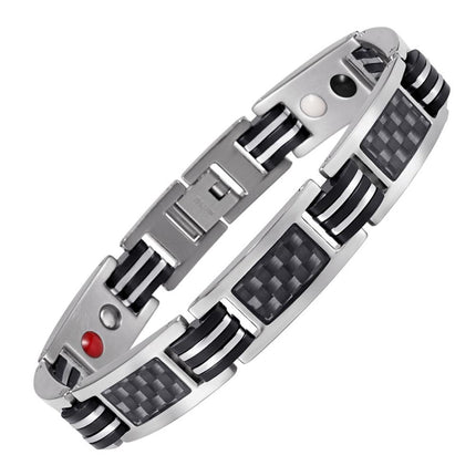 Men's Carbon Fiber Detail Magnetic Bracelet - Wnkrs