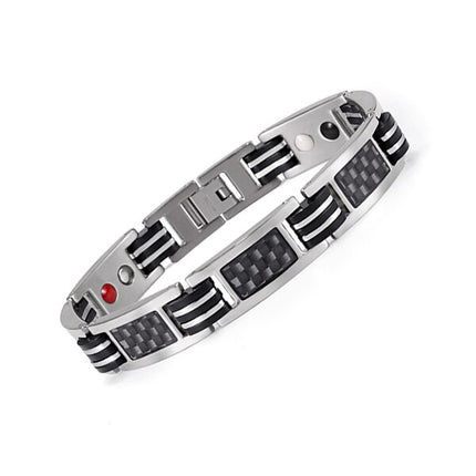 Men's Carbon Fiber Detail Magnetic Bracelet - Wnkrs