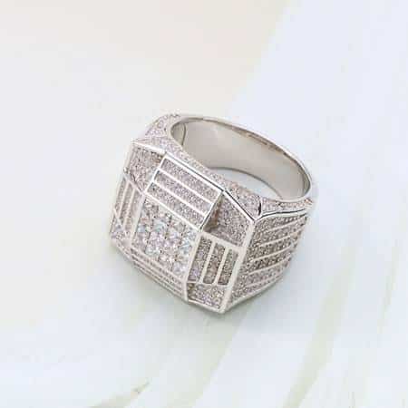 Men's Iced Out Wide Cubic Zirconia Rings - Wnkrs