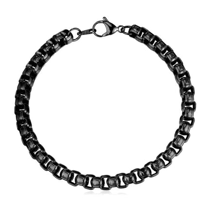 Casual Steel Box Chain Link Men's Bracelet - Wnkrs