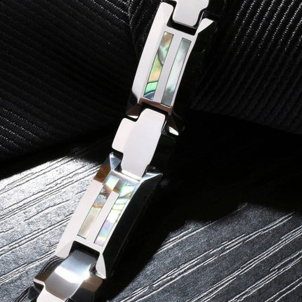 Men's Natural Shell and Tungsten Steel Bracelet - Wnkrs