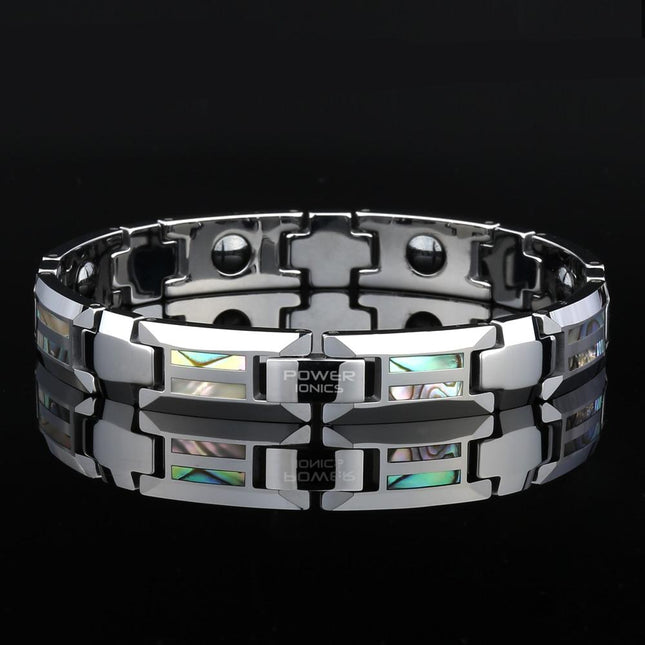 Men's Natural Shell and Tungsten Steel Bracelet - Wnkrs