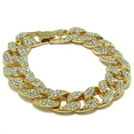 Men's Iced Out Link Chain Rhinestones Bracelets - Wnkrs