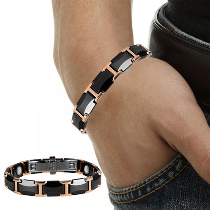Men's Black Solid Ceramic Magnetic Bracelet - Wnkrs