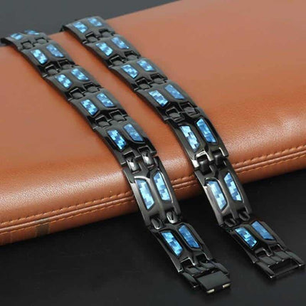 Men's Blue Mosaic Magnetic Bracelet - Wnkrs