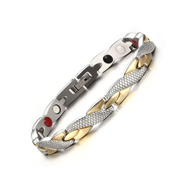 Men's Silver and Gold Magnetic Bracelet - Wnkrs