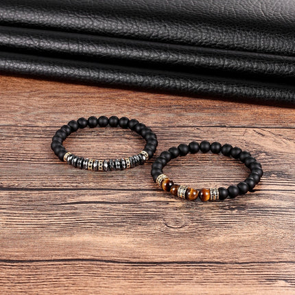 Men’s Handmade Beaded Stone Bracelets 2 Pcs Set - Wnkrs