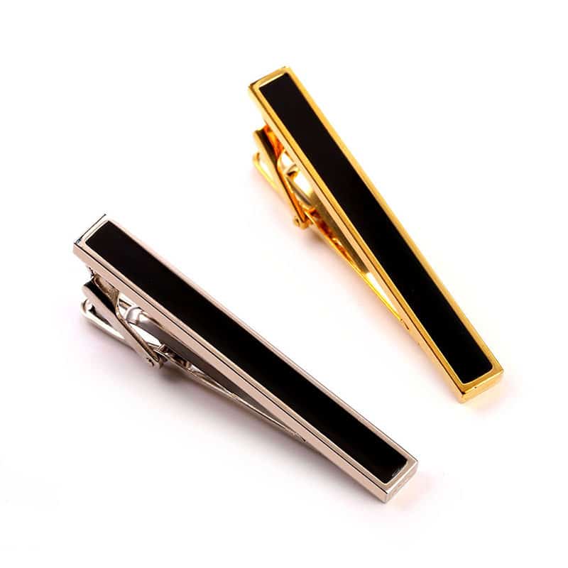 Elegant Enamel-Decorated Men's Tie Clip