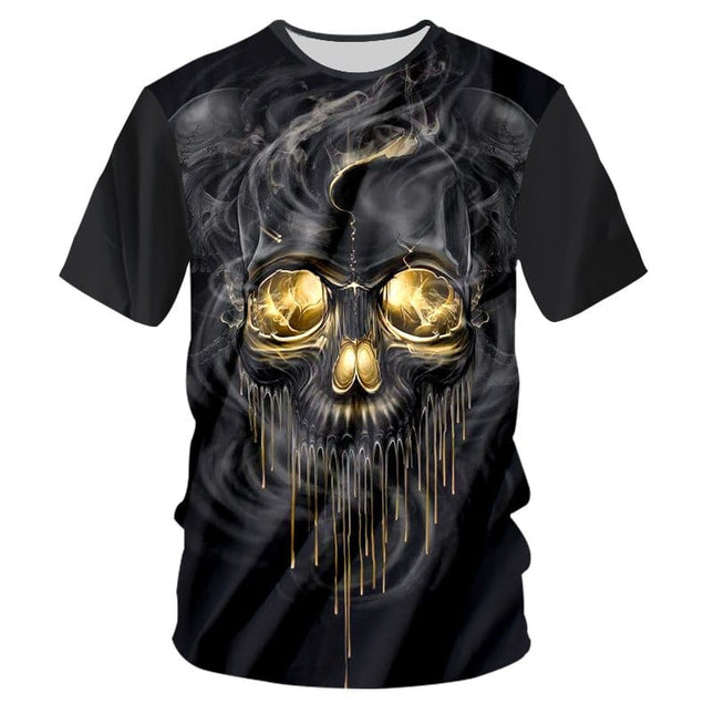 Men's Flame Skull Print T-Shirt - Wnkrs