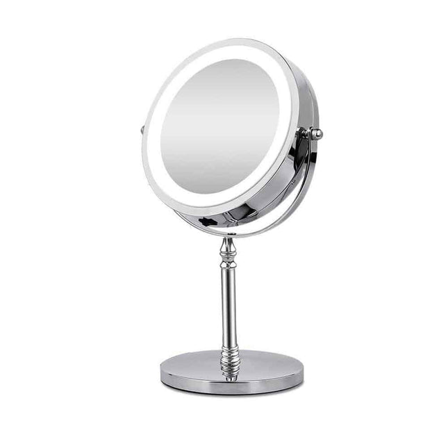 10X Magnifying Rotatable Double Sided Makeup Mirror with LED Light - wnkrs