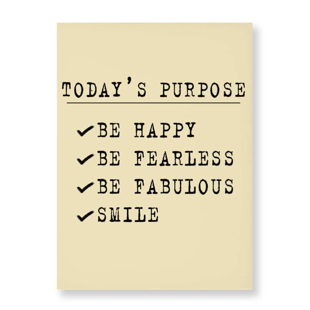 Today's Purpose Wall Picture - Quote Stretched Canvas - Graphic Wall Art