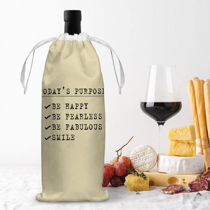 Today's Purpose Wine Tote Bag - Quote Wine Tote Bag - Graphic Wine Tote Bag - wnkrs