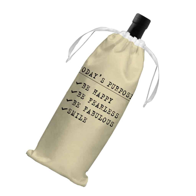 Today's Purpose Wine Tote Bag - Quote Wine Tote Bag - Graphic Wine Tote Bag - wnkrs