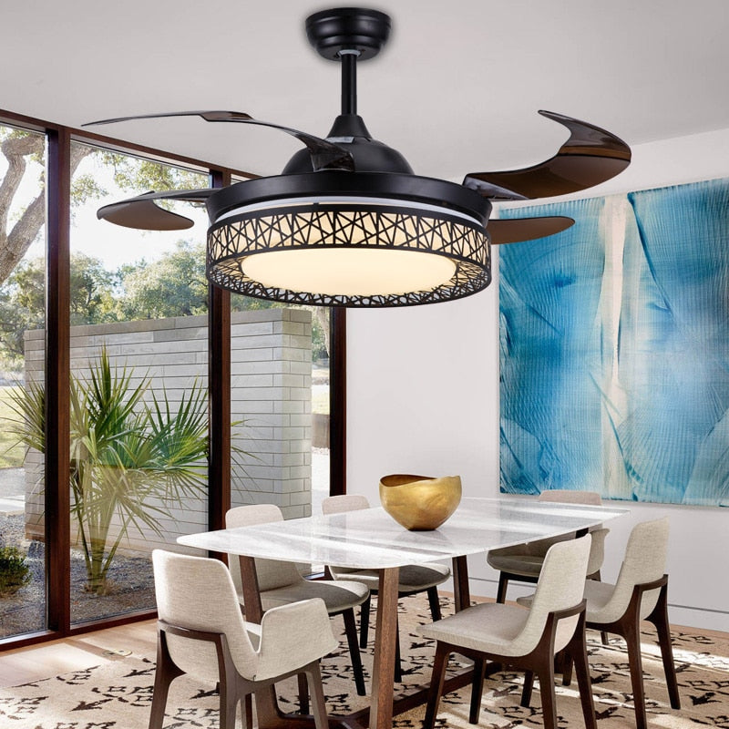 Retro Style Ceiling Fan and LED Lamp