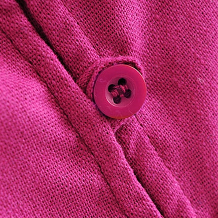 Women's Berry Color Cotton and Linen Dress - Wnkrs