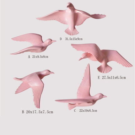 3D Birds Wall Stickers 5 Pcs Set - wnkrs