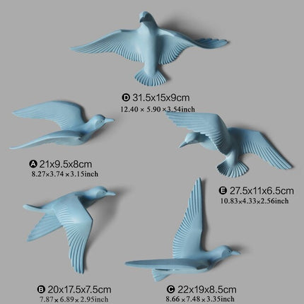 3D Birds Wall Stickers 5 Pcs Set - wnkrs