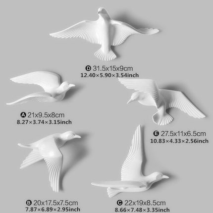 3D Birds Wall Stickers 5 Pcs Set - wnkrs