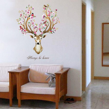 Deer Head Shaped Wall Sticker - wnkrs