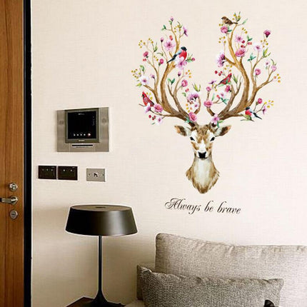 Deer Head Shaped Wall Sticker - wnkrs