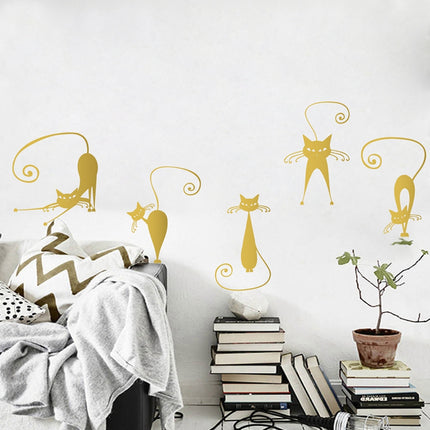 5 Pcs Cat's Silhouettes Wall Stickers Set - wnkrs