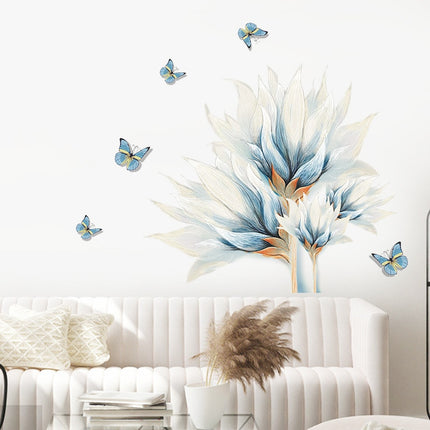 Blue Butterflies and Flower Wall Sticker - wnkrs