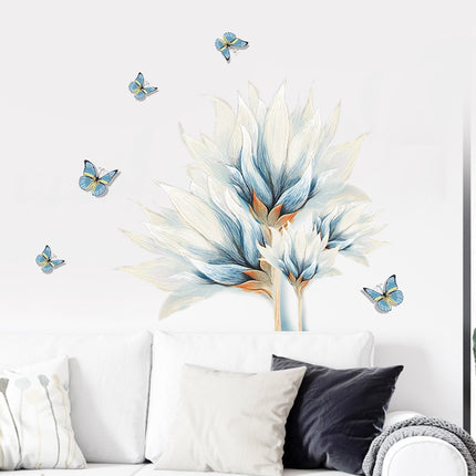 Blue Butterflies and Flower Wall Sticker - wnkrs