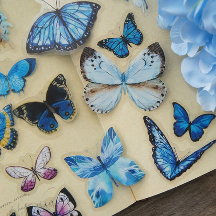 Tropic Butterfly Style PVC Stickers 38 pcs Set - wnkrs