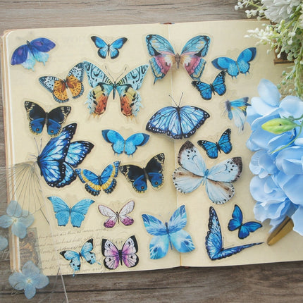 Tropic Butterfly Style PVC Stickers 38 pcs Set - wnkrs