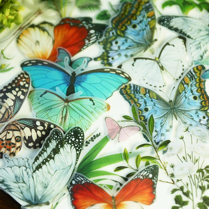 Retro Butterfly with Plants Vellum Stickers - wnkrs