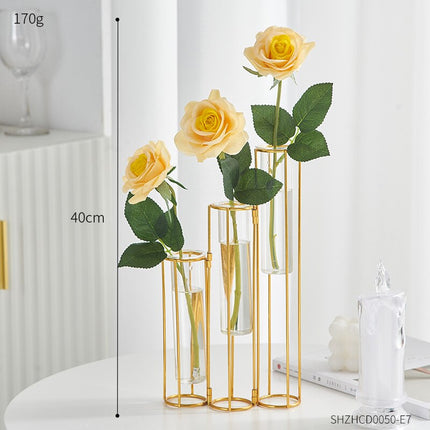 Transparent Hydroponic Metal Vase - wnkrs
