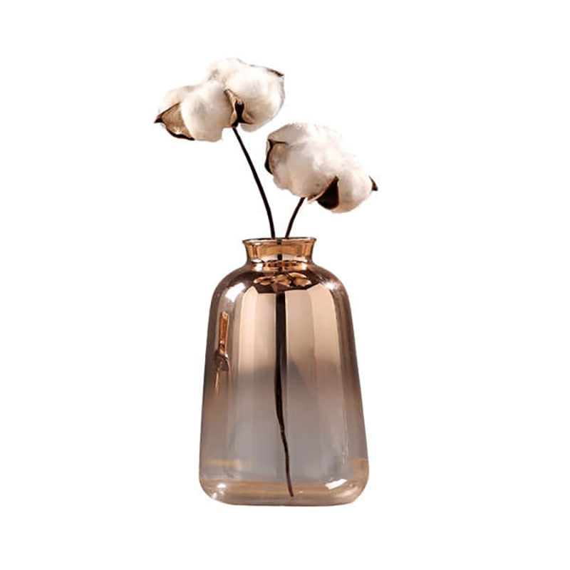 Scandinavian Style Gold Glass Flower Vase