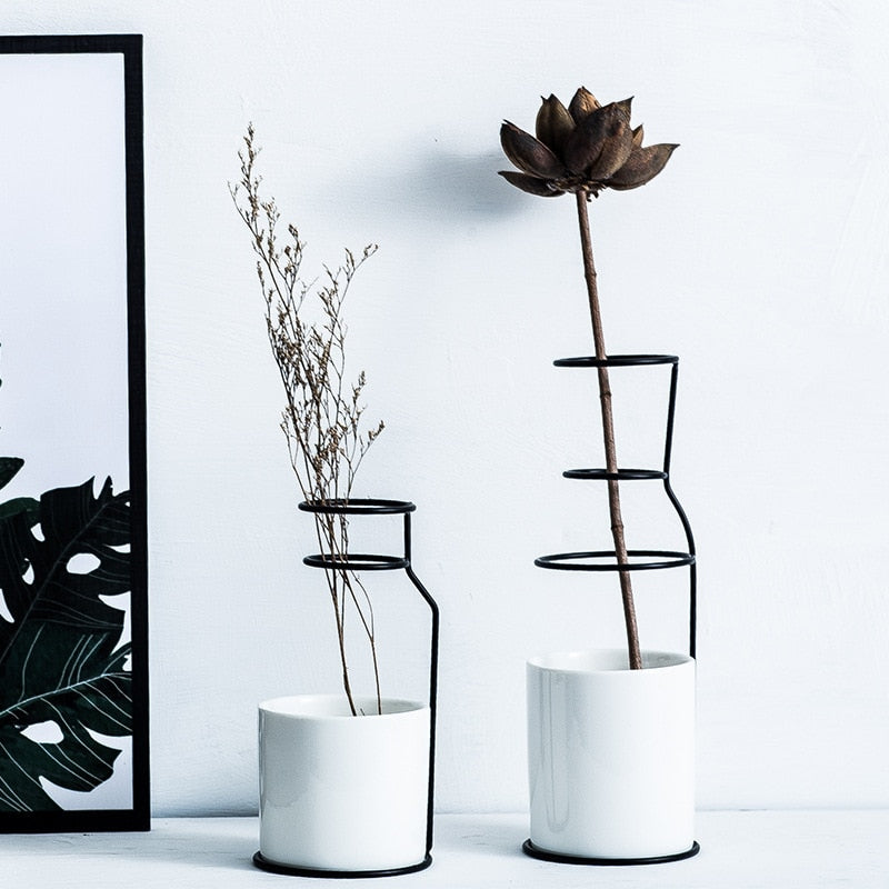 Nordic Metal Vase for Home Decor