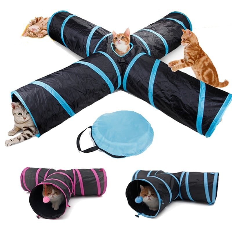 Foldable Cat Play Tunnels in Multiple Layouts